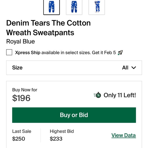 Authentic demin tear sweats brand new but without packaging